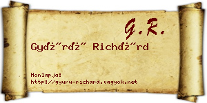 Gyürü Richárd névjegykártya